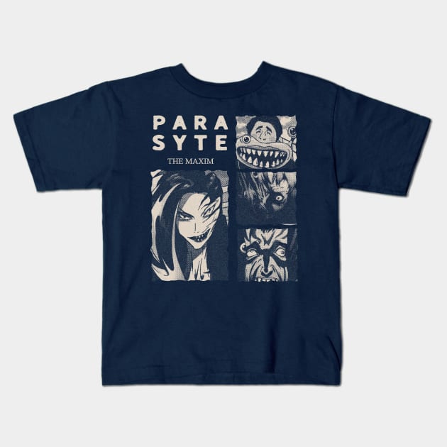 Parasyte The Maxim Gloomy Halftone Fanart Design Kids T-Shirt by Gloomeeey